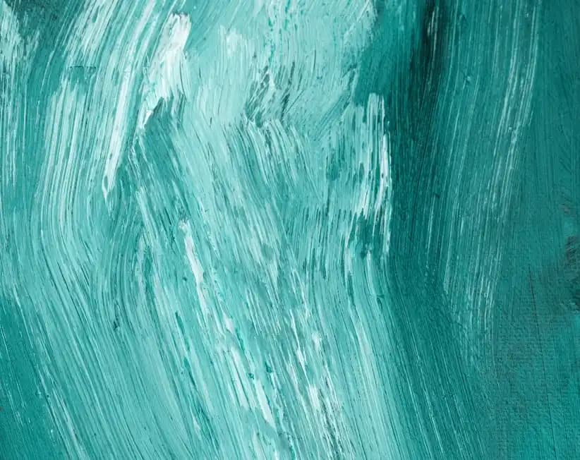 Abstract teal and white textured brushstrokes resembling a painted canvas.