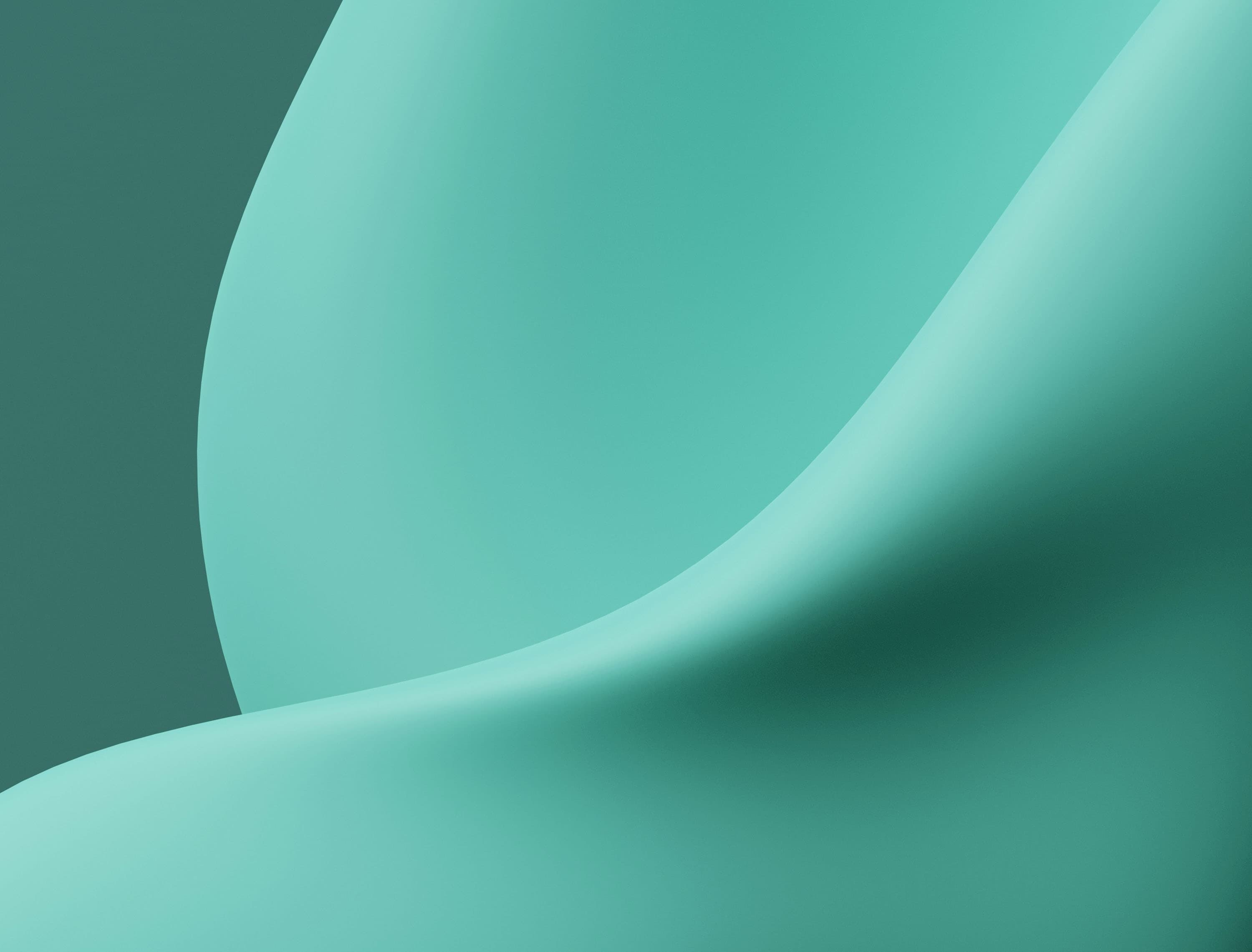 An abstract image featuring a wavy pattern in three different shades of teal.