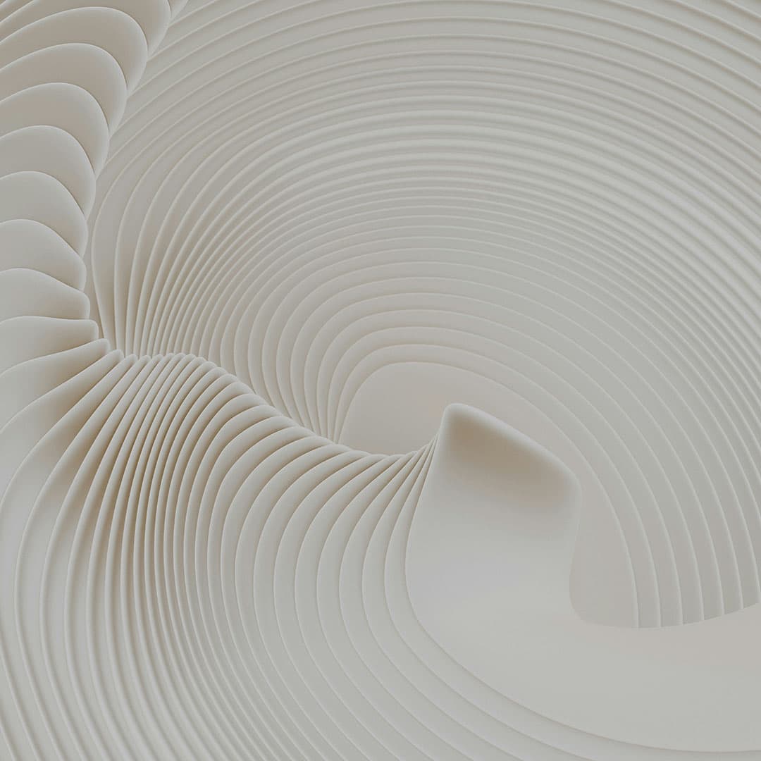 Abstract art of spiral pattern in white
